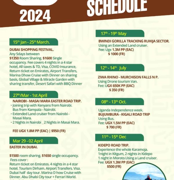 Rambura Safaris Trip schedule 2024